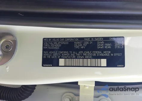 2023 Volvo Xc60 B5 Plus Dark Theme from USA, damaged, VIN YV4L12DLXP1376233